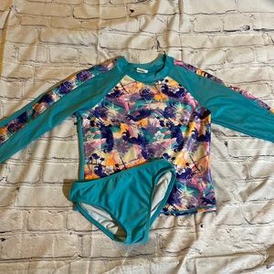 Girls Rash Guard Bikini Set